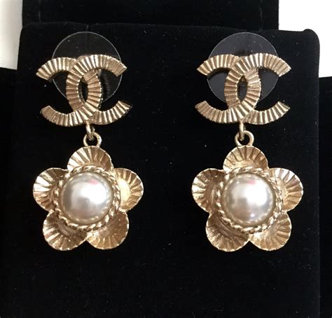 chanel vintage gold earrings|chanel inspired gold earrings.